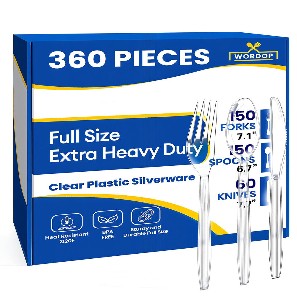 WORDOP 360-count extra heavy duty plastic forks for party-ready, sturdy meals