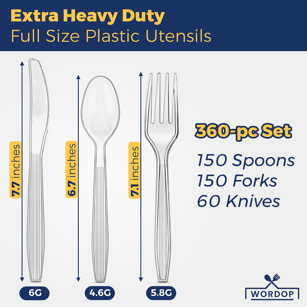 WORDOP plastic spoons at a picnic setup, durable and easy to use
