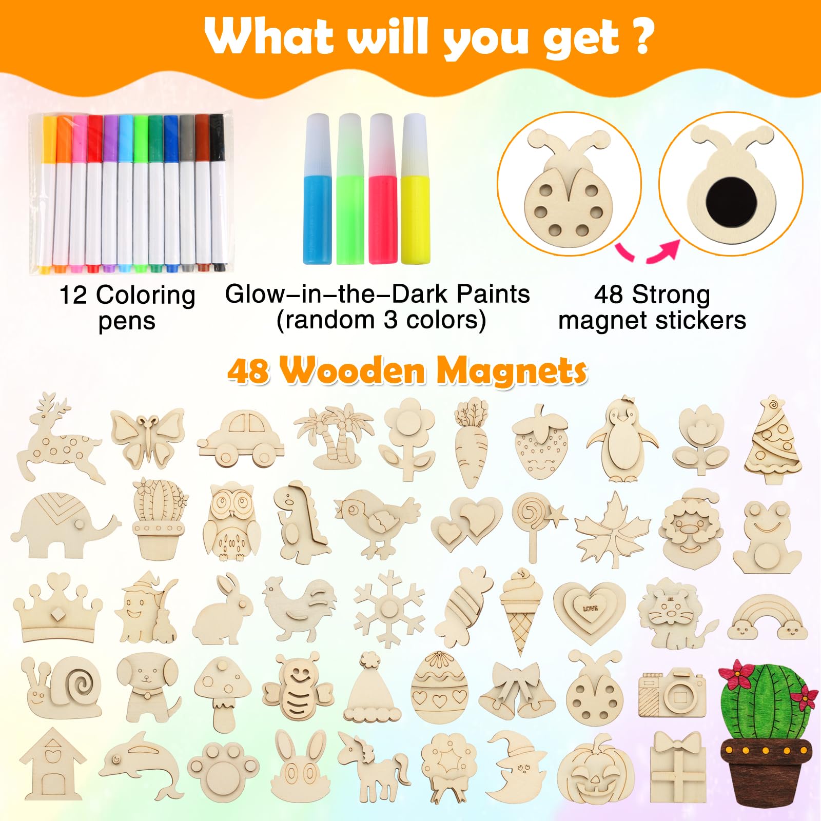 Worgree glow-in-the-dark paints for kid magnet art