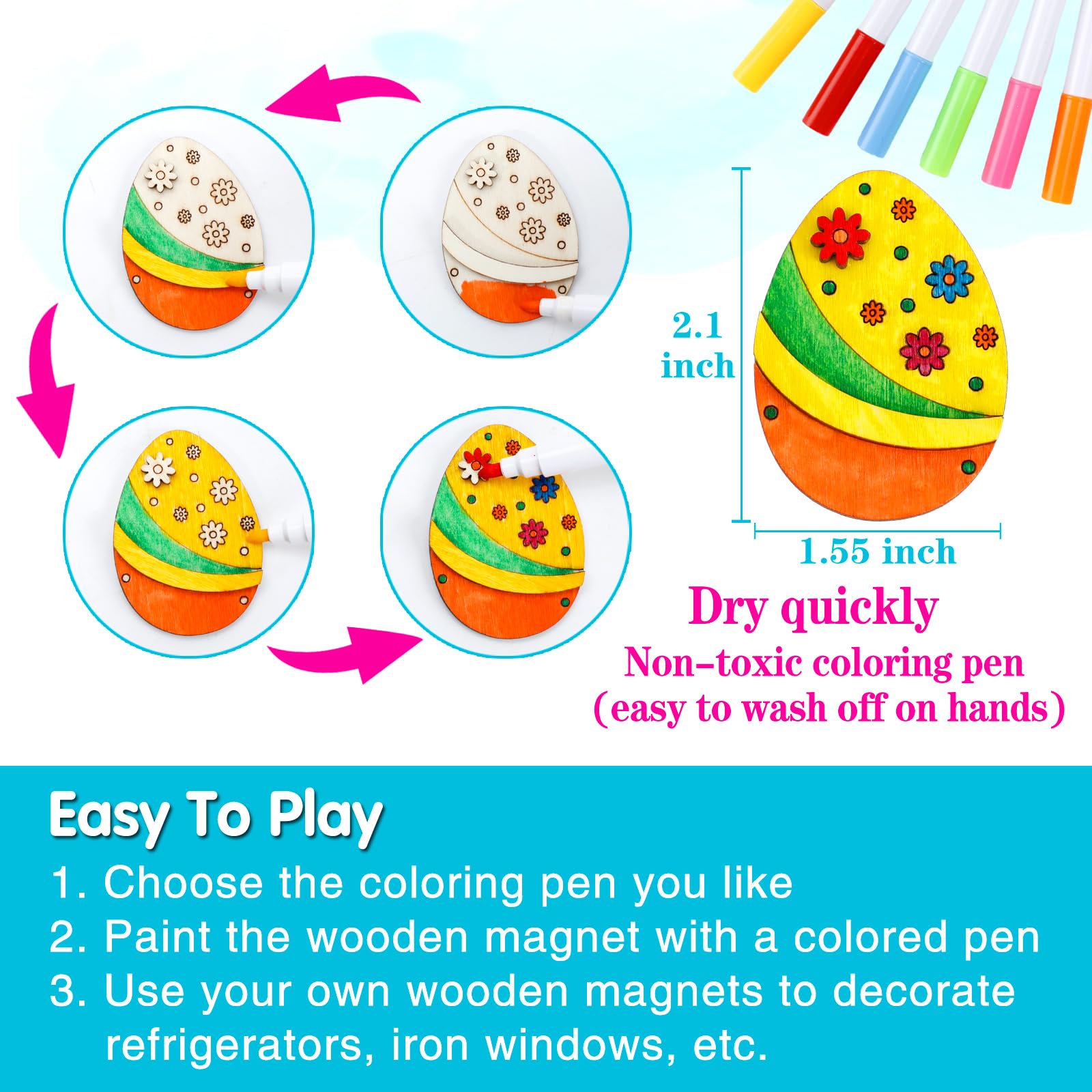 Worgree kids painting session with natural wood cutouts for mess-free art