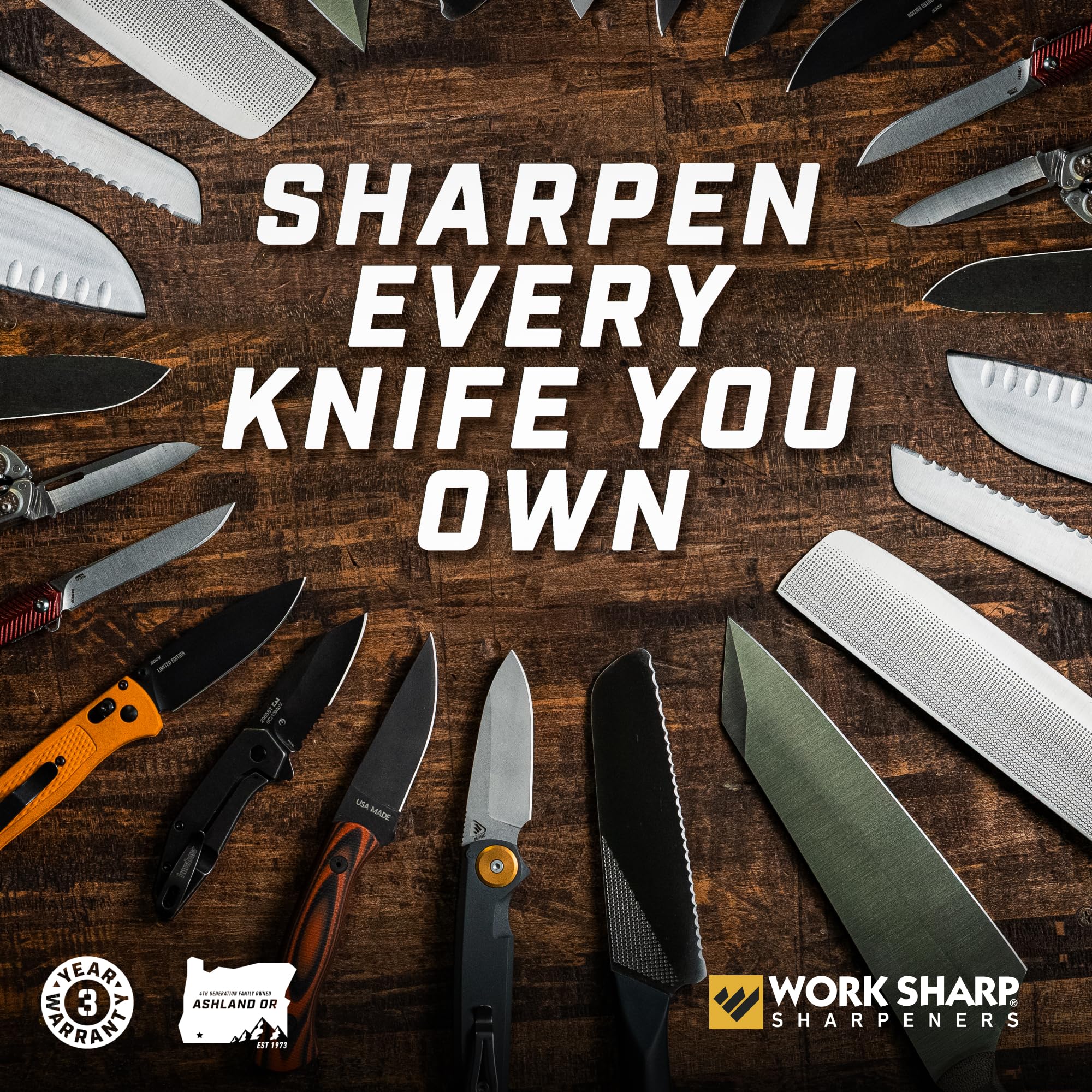 WORK SHARP Ken Onion serrated blade sharpening capability for tough edges