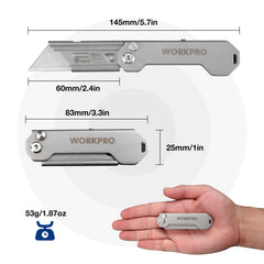 WORKPRO EDC axis-lock quick-open feature enables fast blade access with one hand.