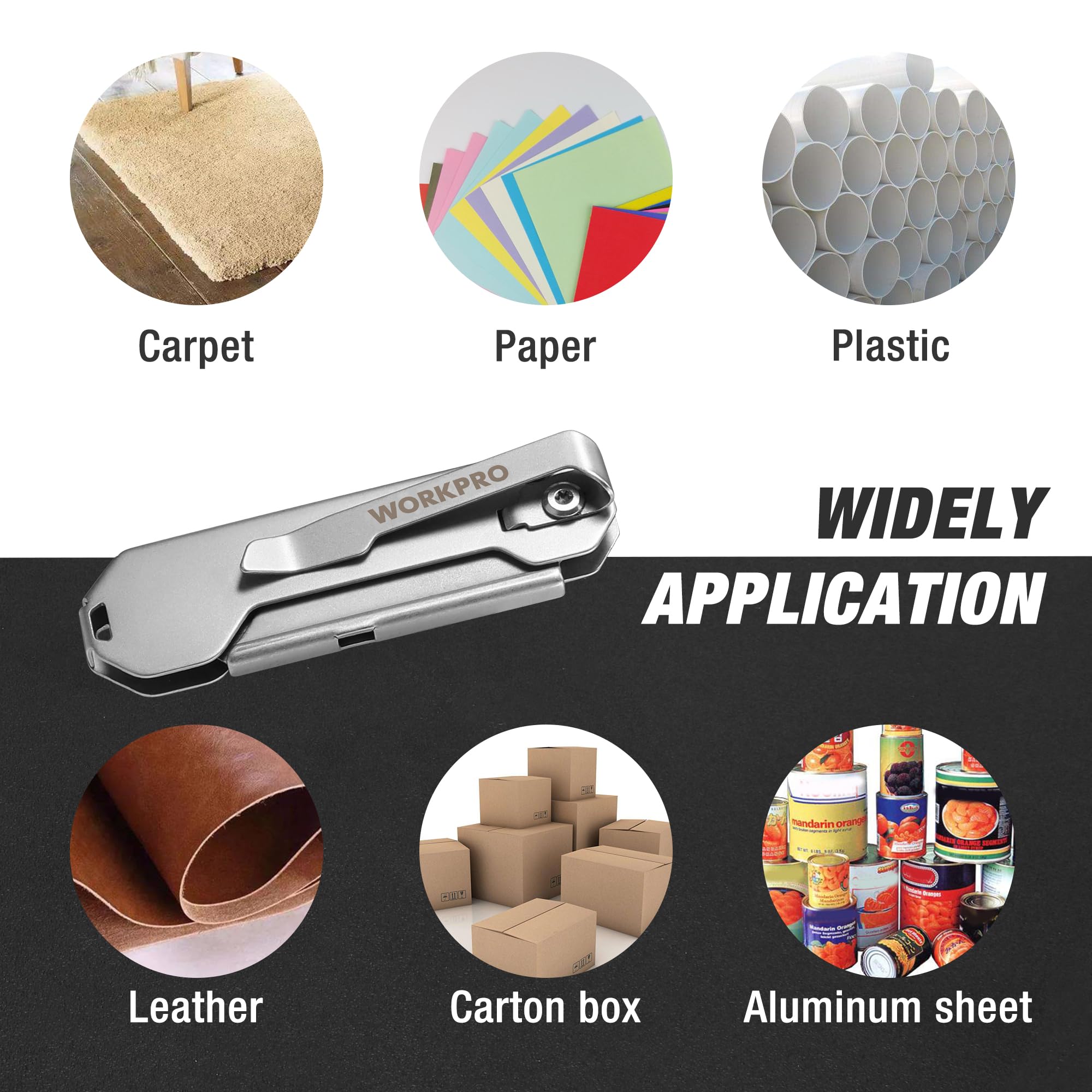 WORKPRO EDC ergonomic handle improves grip for precise control.