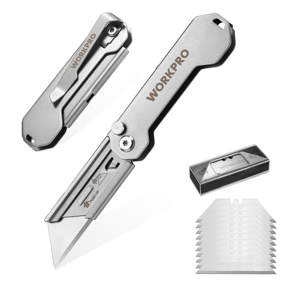 WORKPRO EDC folding knife with compact design for quick box cutting and everyday tasks.