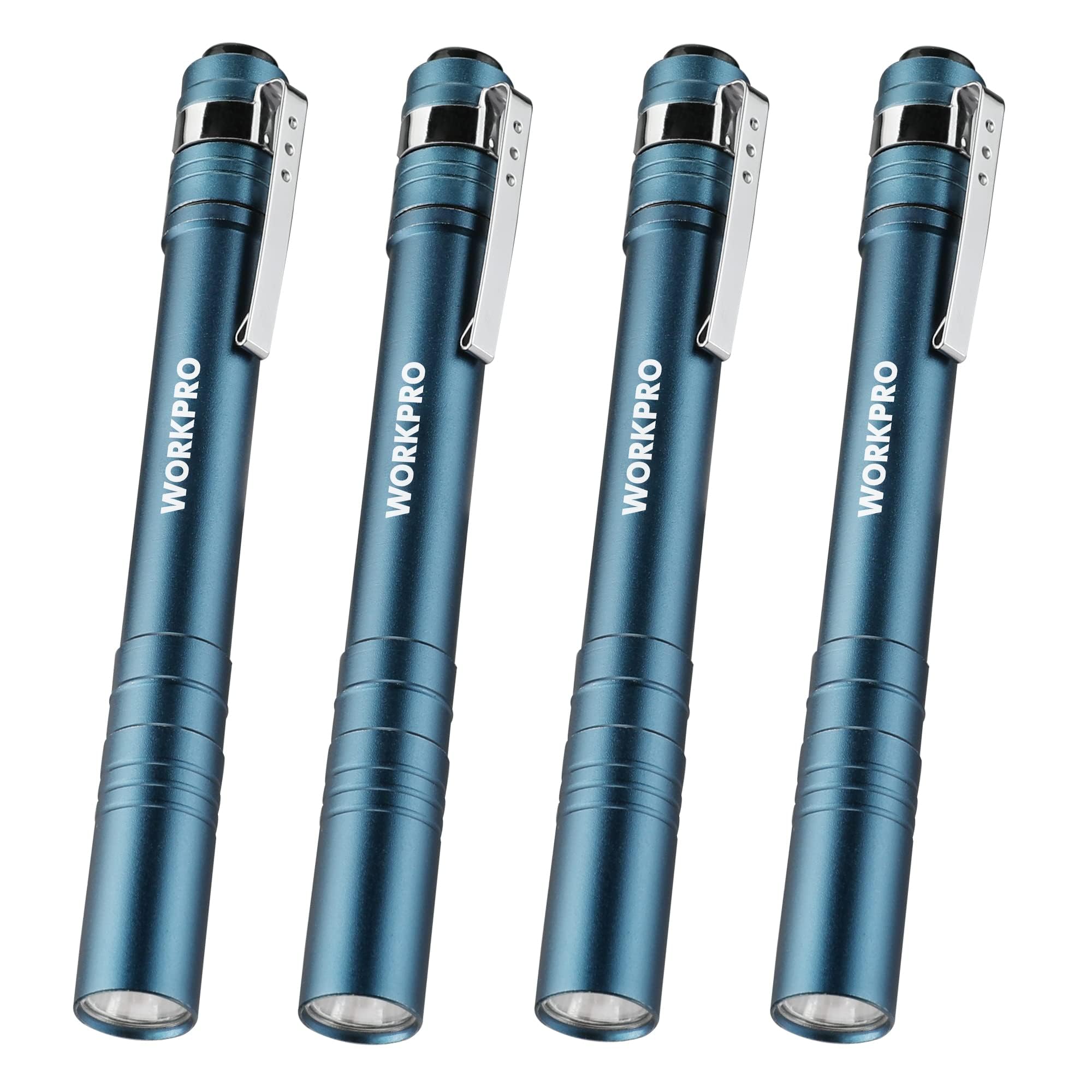 WORKPRO LED pen light with aluminum body for durable inspection lighting.