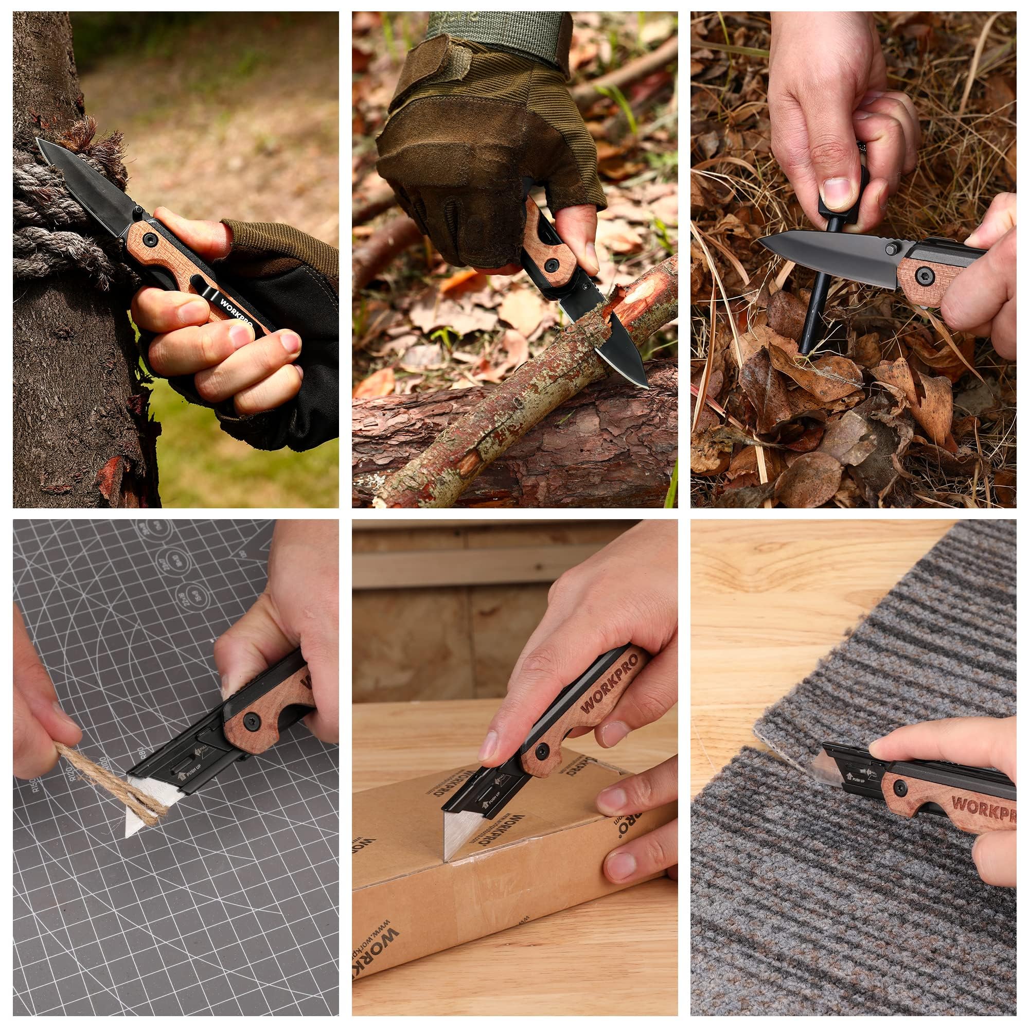 WORKPRO outdoor-ready knife suitable for camping and survival.
