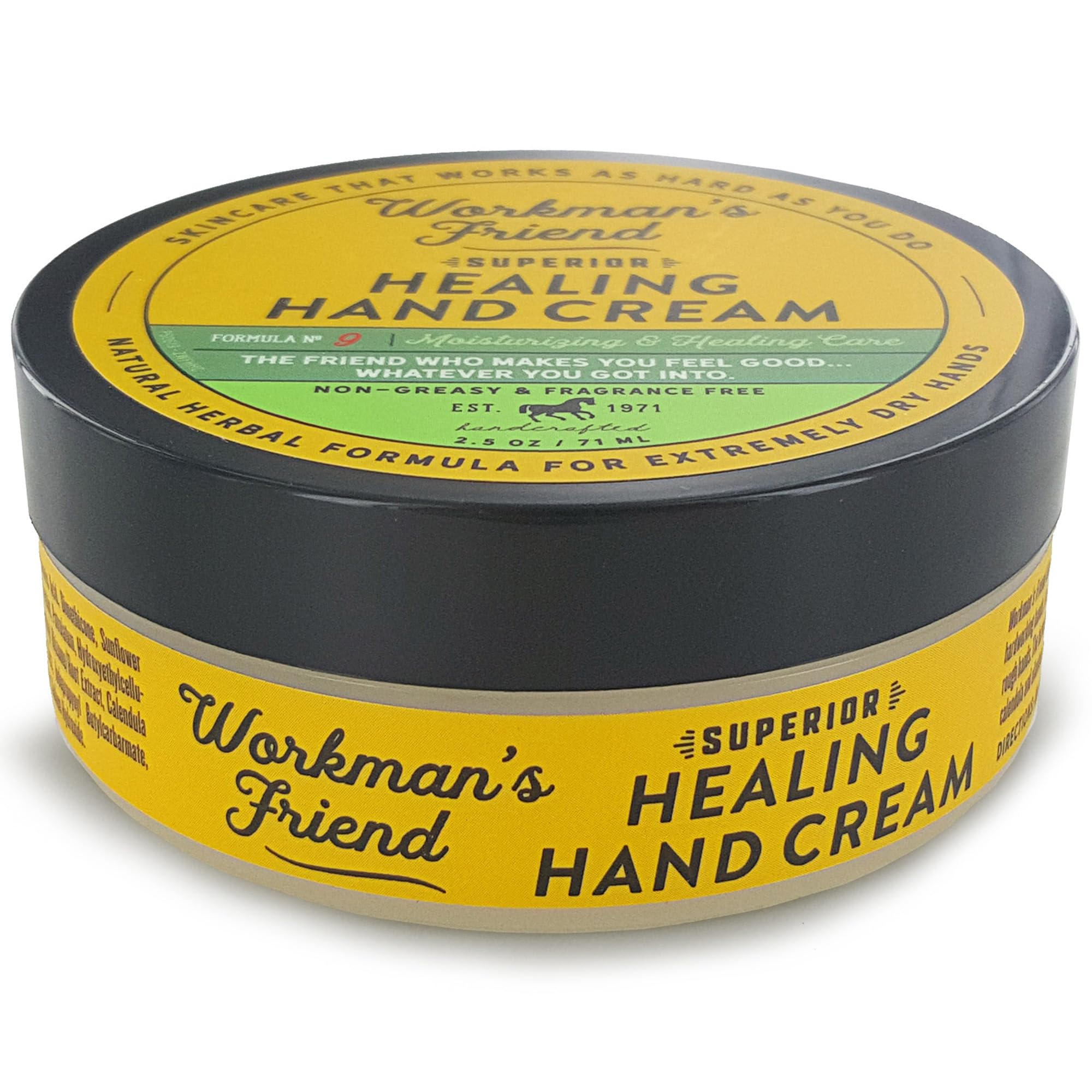 WORKMAN'S FRIEND bottle in use during a workday to protect hands from cracking.
