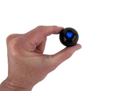 World's Smallest Magic 8 Ball side portrait, iconic design for quick on-the-go fortunes.