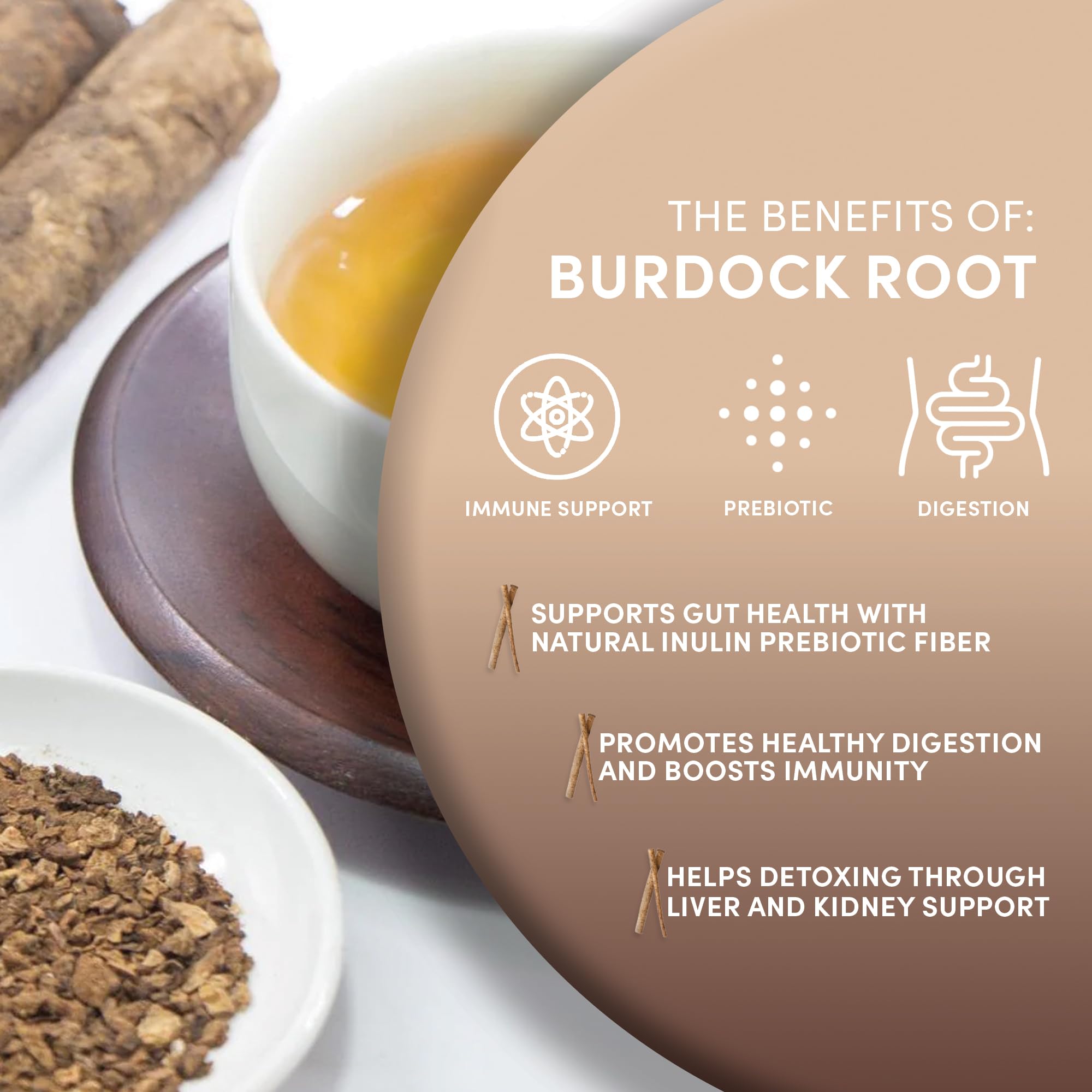 Worldwide Botanicals burdock root dried chunks ideal for root beer flavoring.