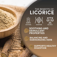 Worldwide Botanicals licorice root tea steeping, releasing aroma and color