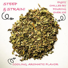 Worldwide Botanicals peppermint leaf closeup highlighting essential oils