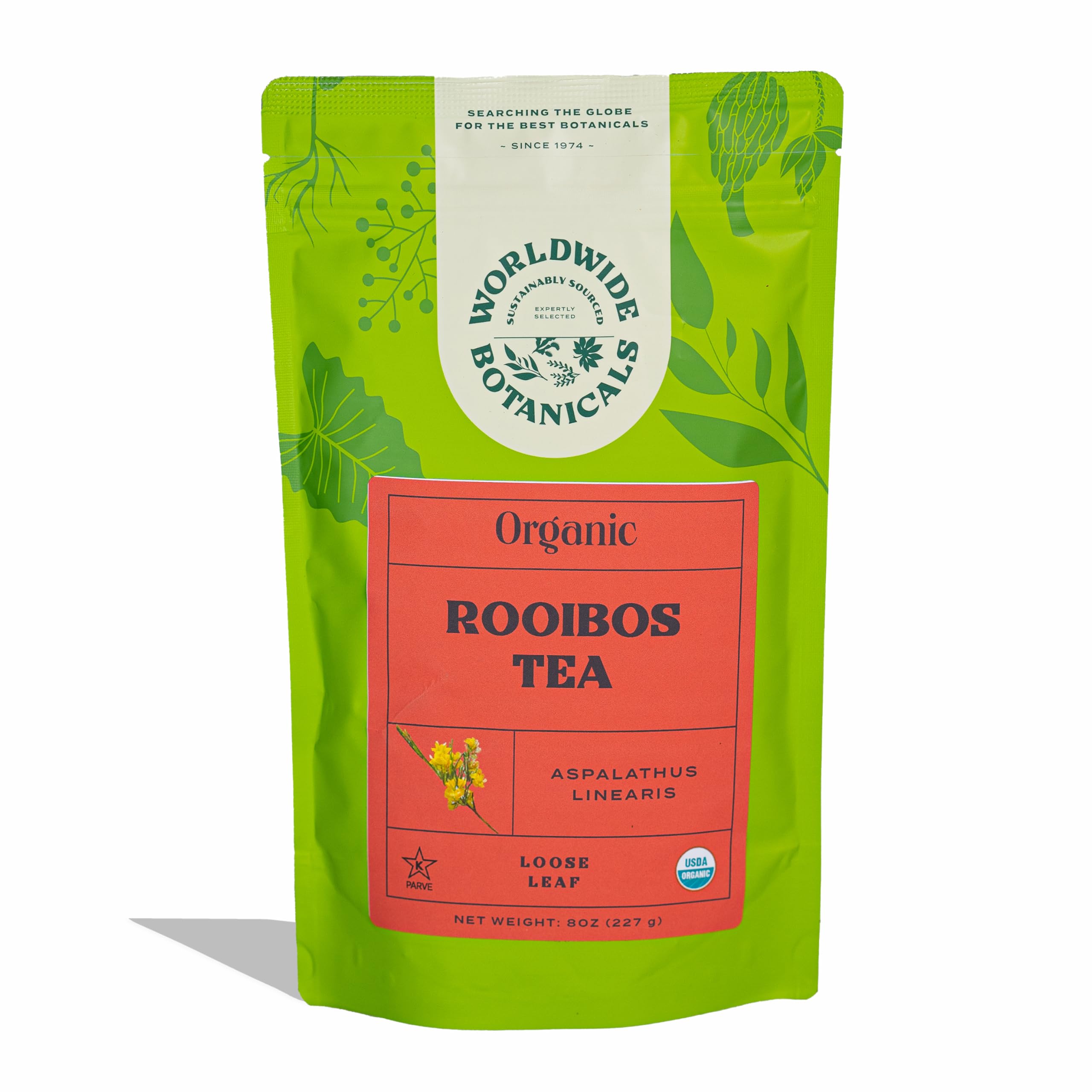 Worldwide Botanicals Organic Red Rooibos Tea ready for a cozy evening ritual.