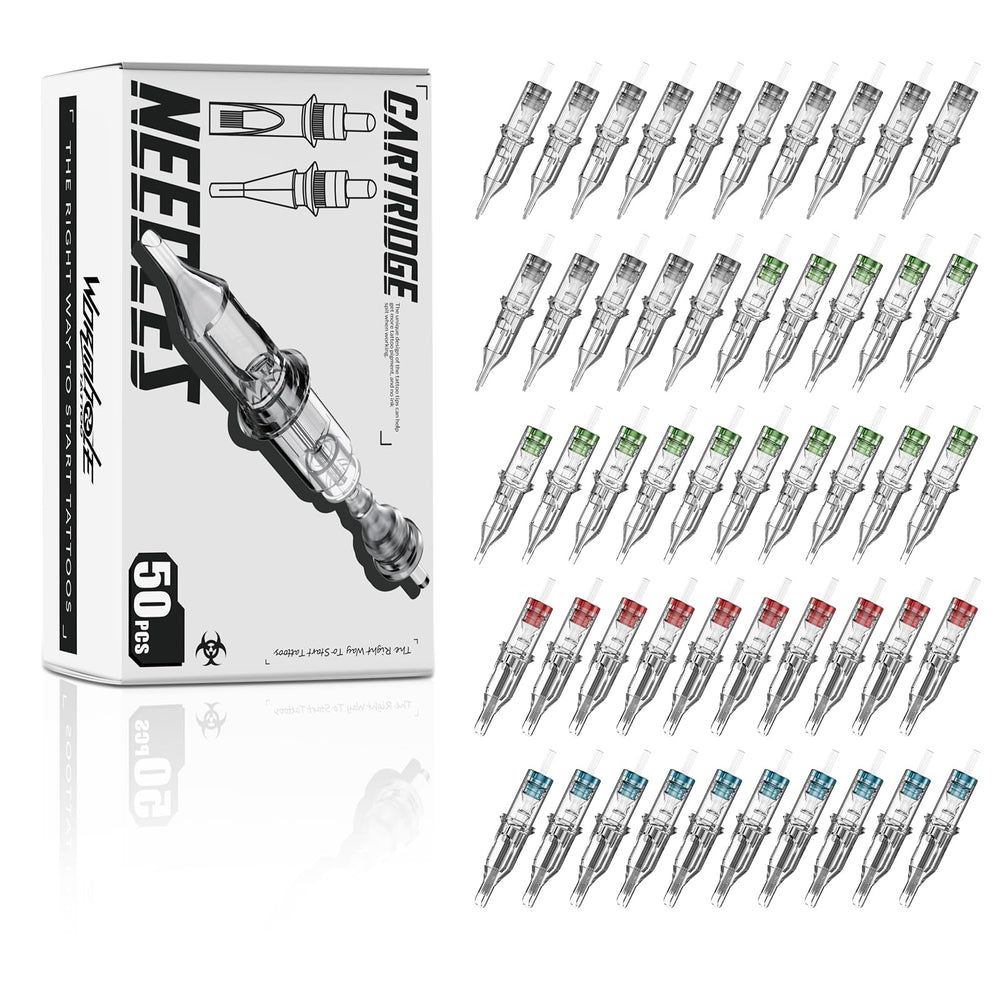 Wormhole Tattoo 50pcs long taper needles for precise lining.