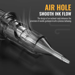 Wormhole Tattoo anti-backflow cartridge protects ink path.