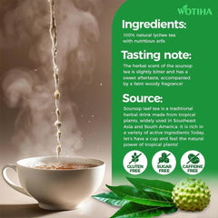 WOTIHA soursop tea bags closeup, showcasing purity and quality for daily sipping.