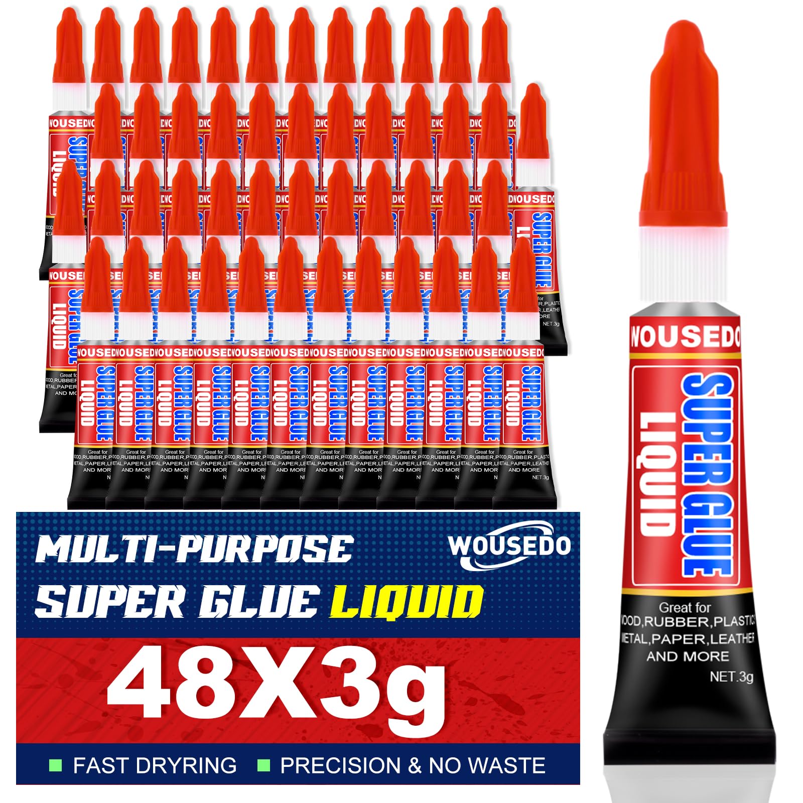 WOUSEDO 48x3g tubes pack shown for convenient, fresh use.