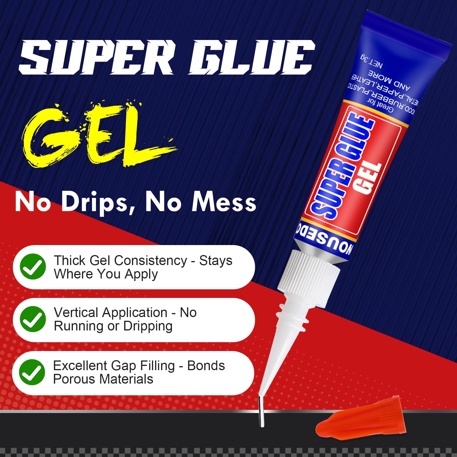WOUSEDO clear-drying formula leaves seamless, professional-looking repairs.