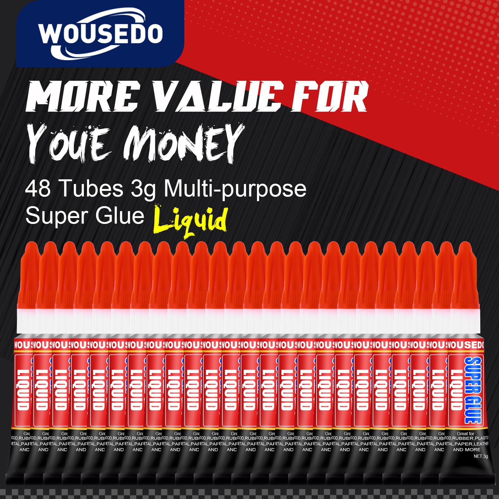 WOUSEDO individual packaging keeps glue fresh and easy to distribute.