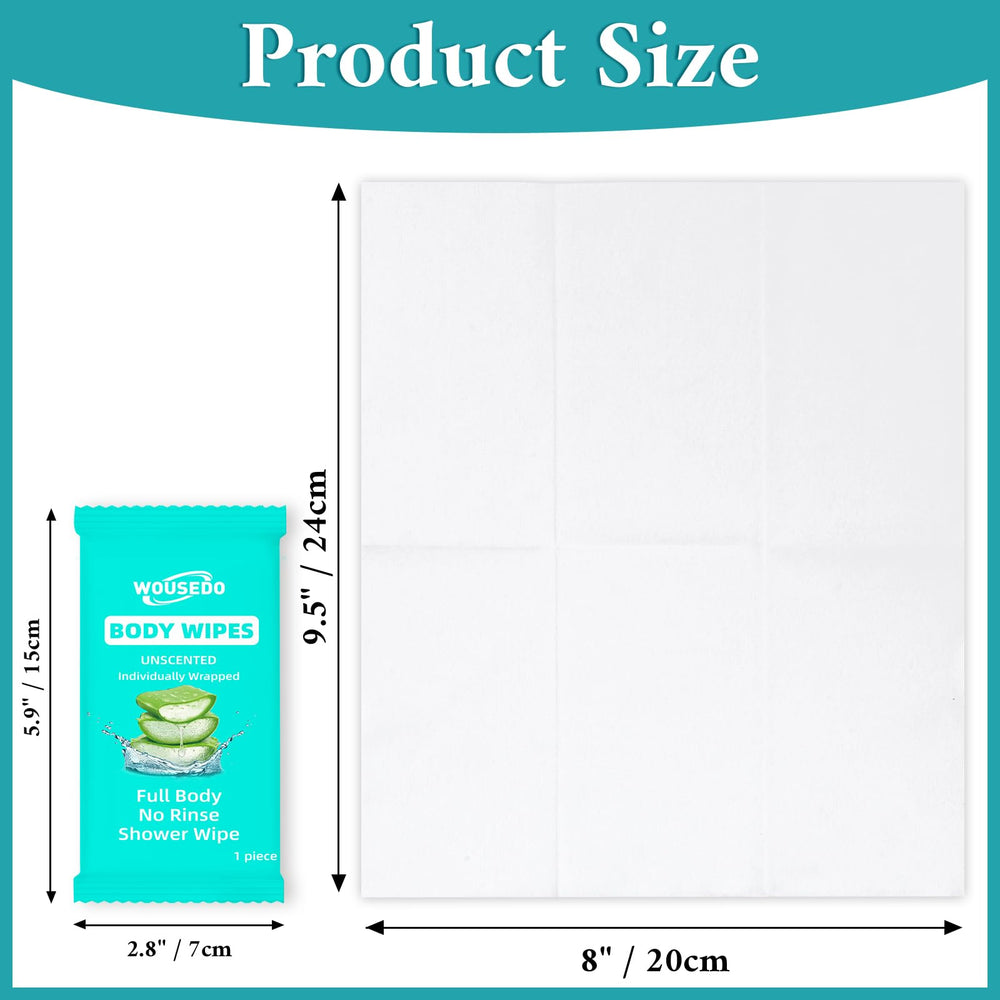 WOUSEDO travel-friendly no-rinse wipes in compact packaging