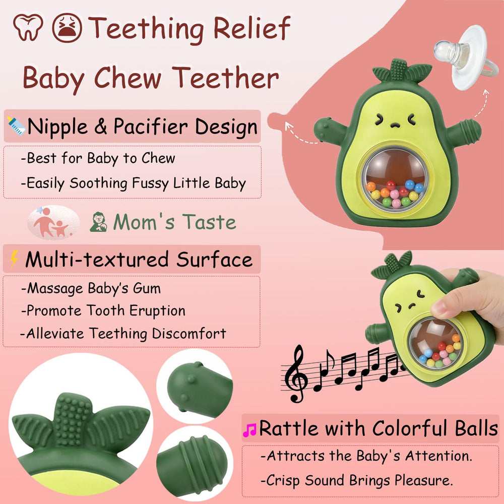 Wovinda BPA-free silicone teether is dishwasher-safe for easy cleaning.