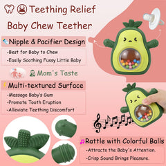 Wovinda BPA-free silicone teether is dishwasher-safe for easy cleaning.