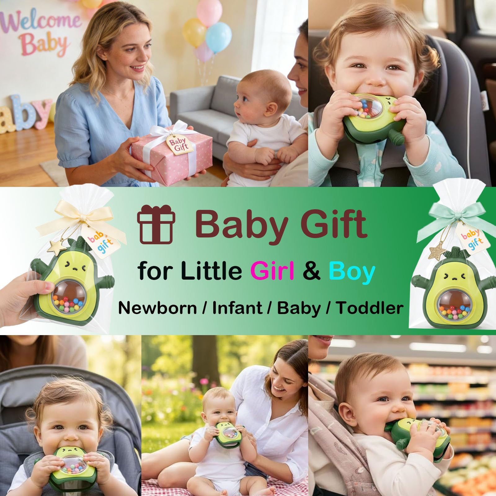 Wovinda detachable rattle adds engaging sound during playtime.