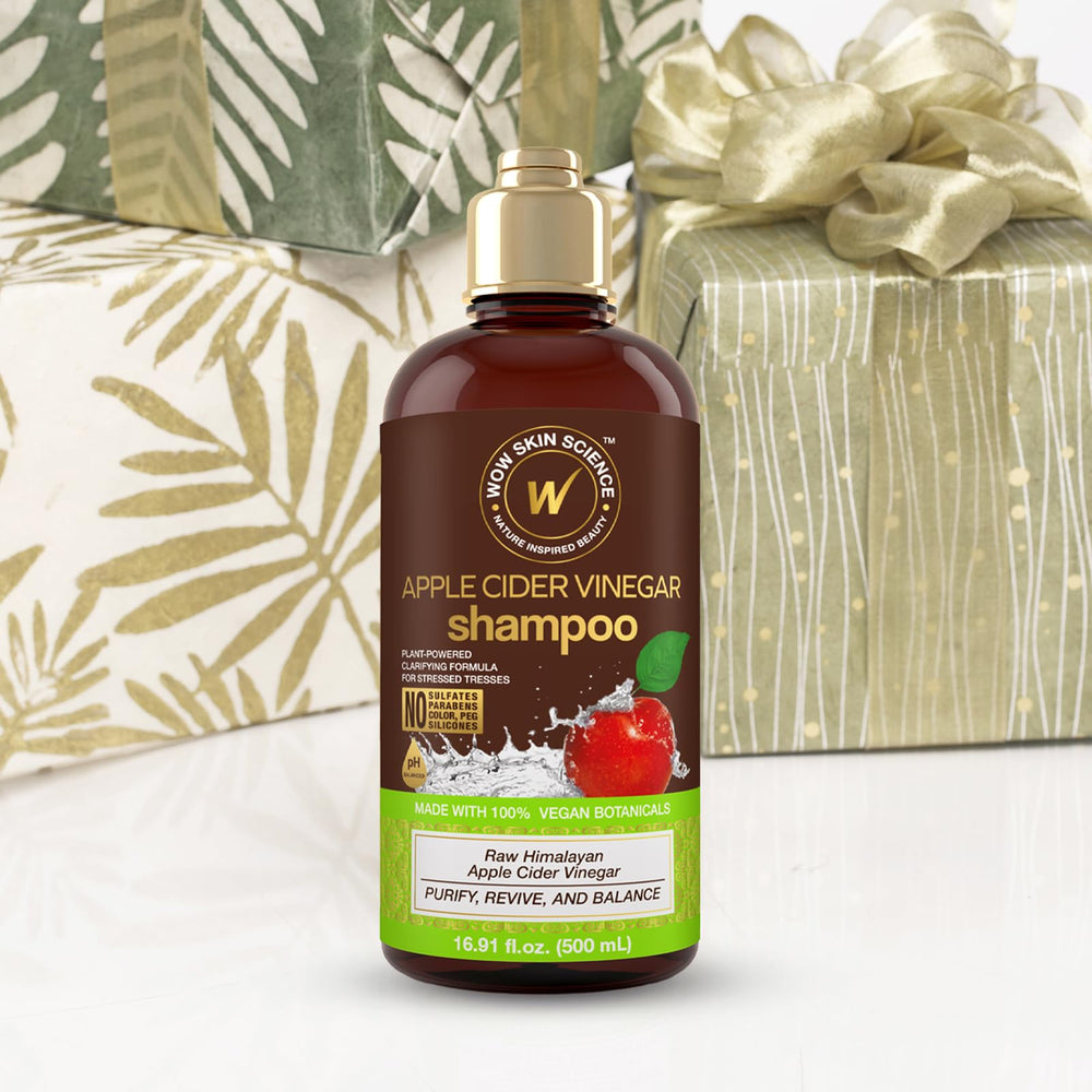 Vegan and cruelty-free WOW Skin Science shampoo bottle on display