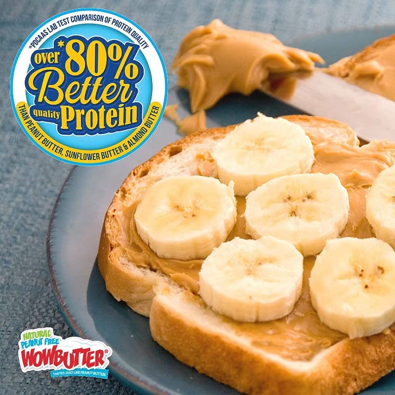WOWBUTTER front-view jars on kitchen counter for everyday pantry use.