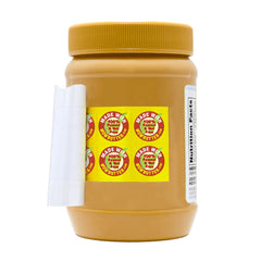 WOWBUTTER packaging shows safety labeling and nut-free assurance.
