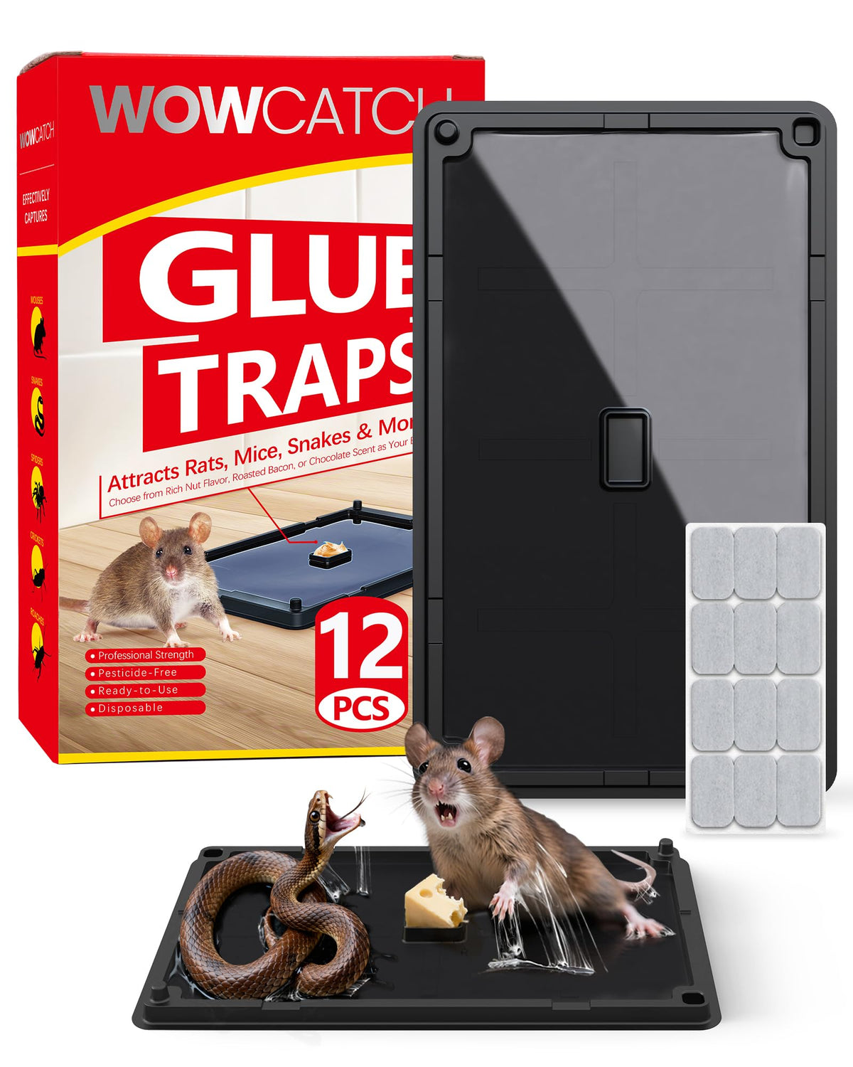 Wowcatch heavy-duty glue board trap for indoor use in humid spaces.