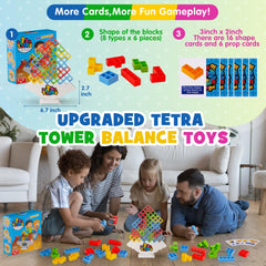 WOWNOVA Tetra Tower colorful blocks boost hand-eye coordination and focus.