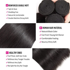 WOWQUEEN 20-inch straight bundles reveal rich density and easy styling
