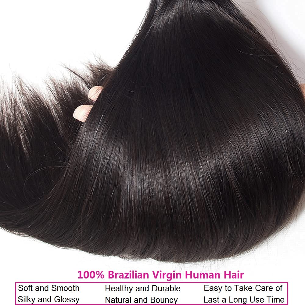 WOWQUEEN 22-inch natural black bundles display silky texture