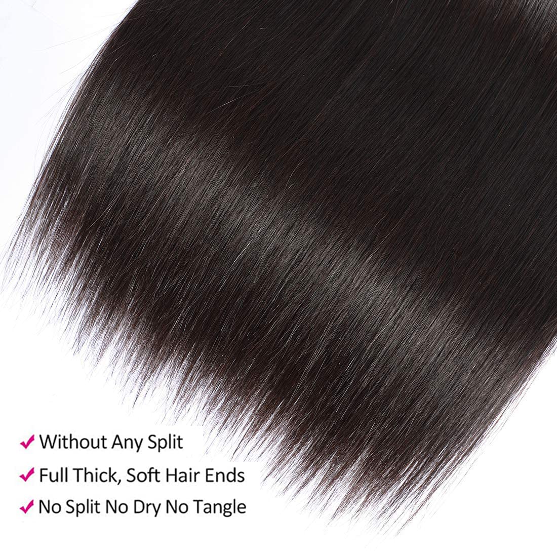 WOWQUEEN 24-inch straight bundles offer versatile styling options