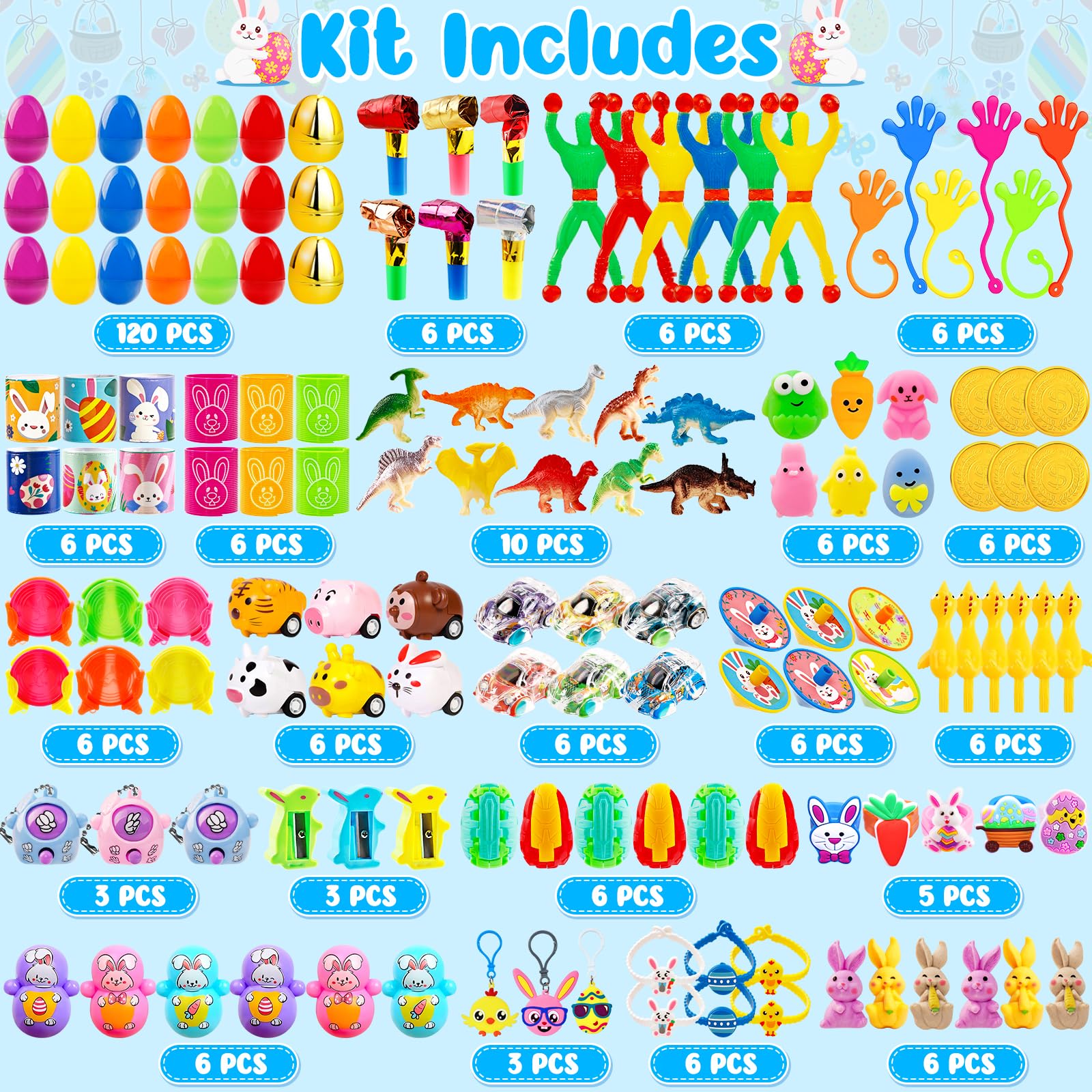 WOWSCAN prefilled Easter eggs with colorful shells for egg hunts