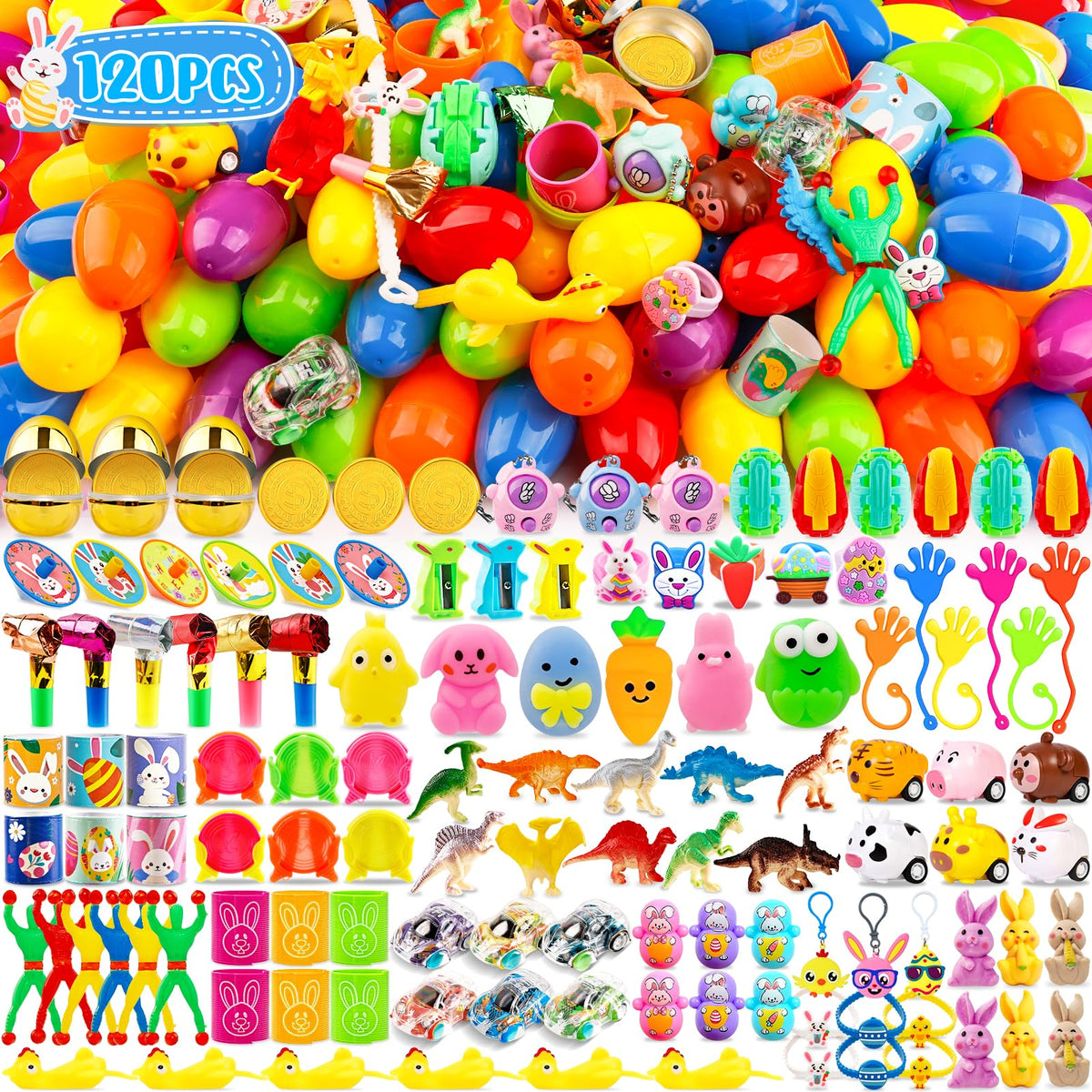 WOWSCAN 120-pack of surprise eggs with assorted toys inside