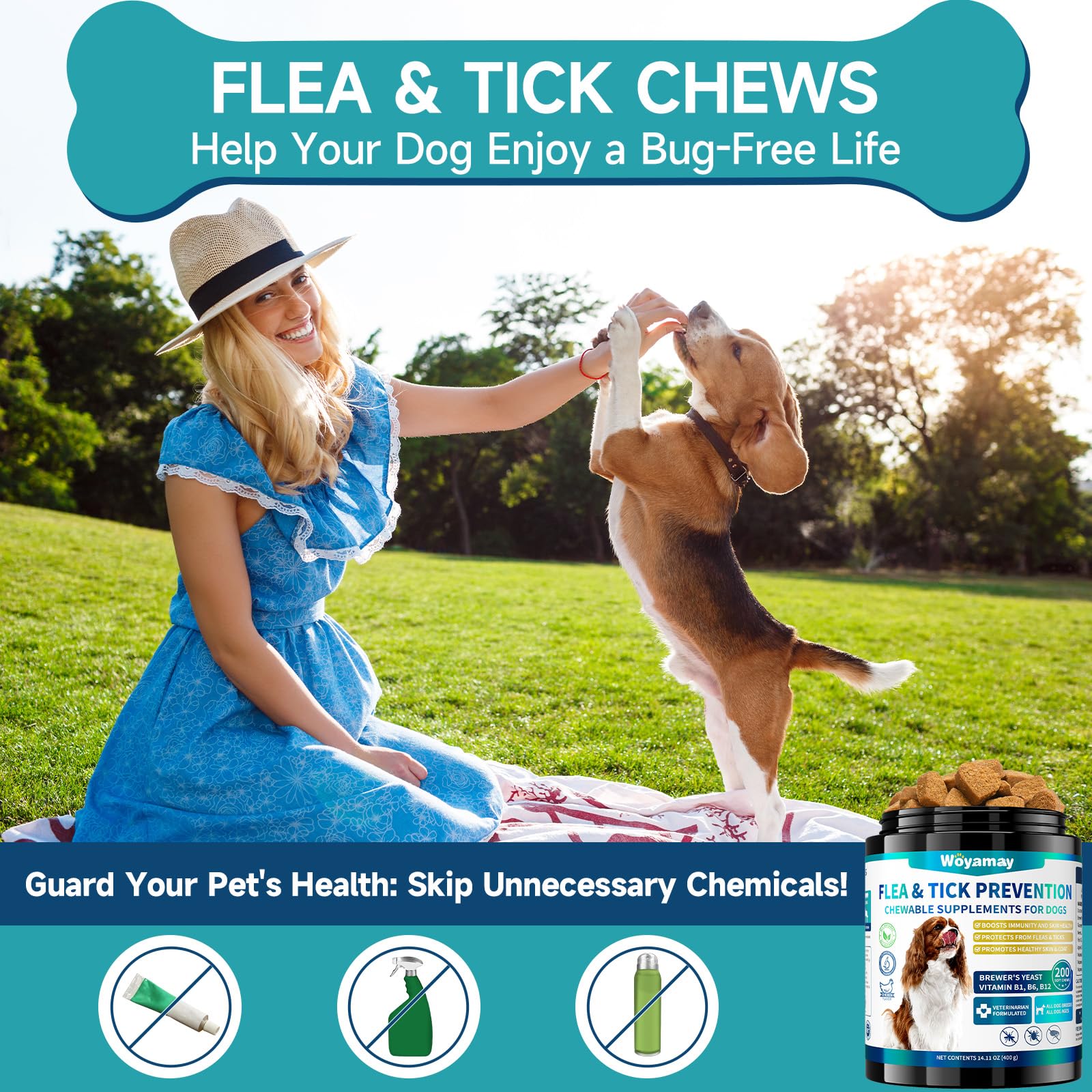 Woyamay puppy friendly formula for early life pest prevention