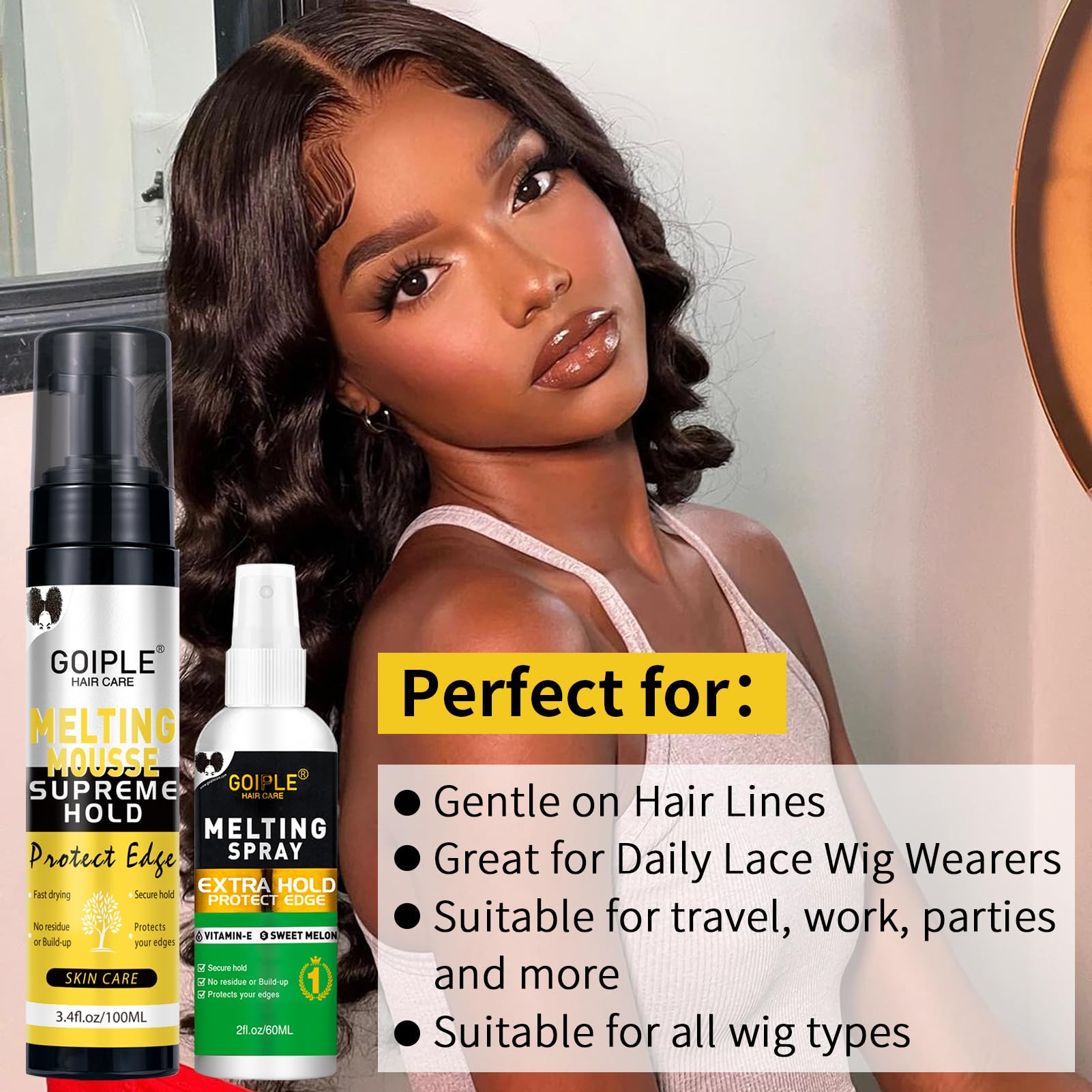 WOZUTUNT Elastic wig band in kit aiding secure install and fit