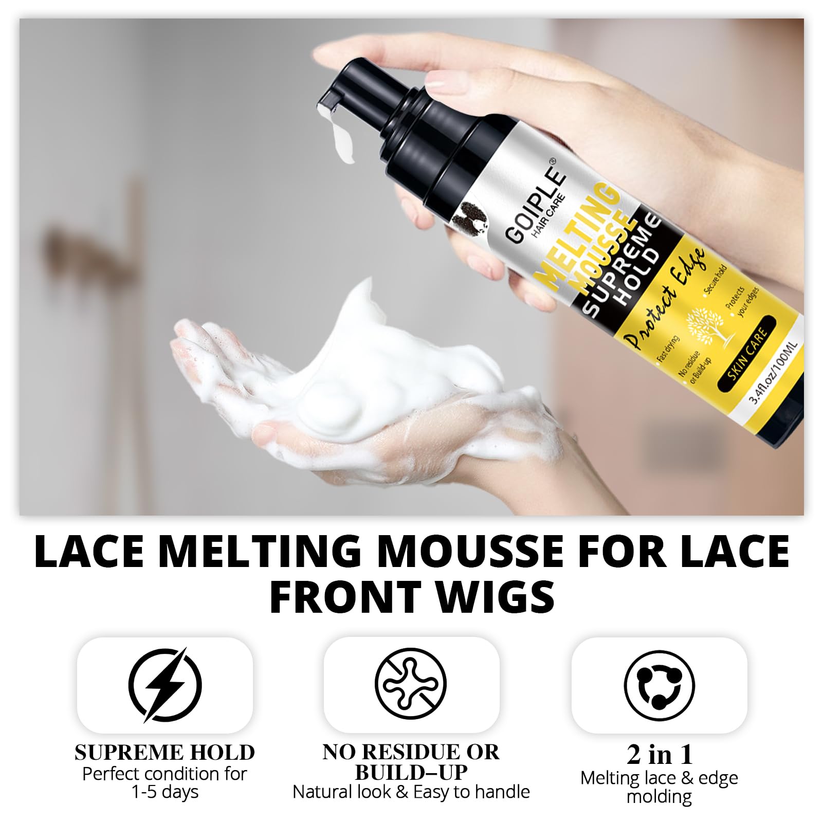 WOZUTUNT Lace Melting Mousse kit contents arranged for easy setup