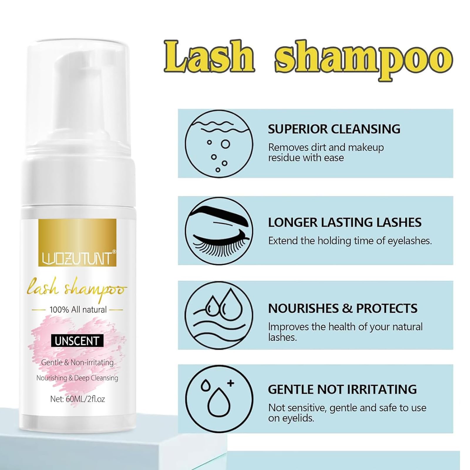 WOZUTUNT cleansing brushes for precise lash cleaning