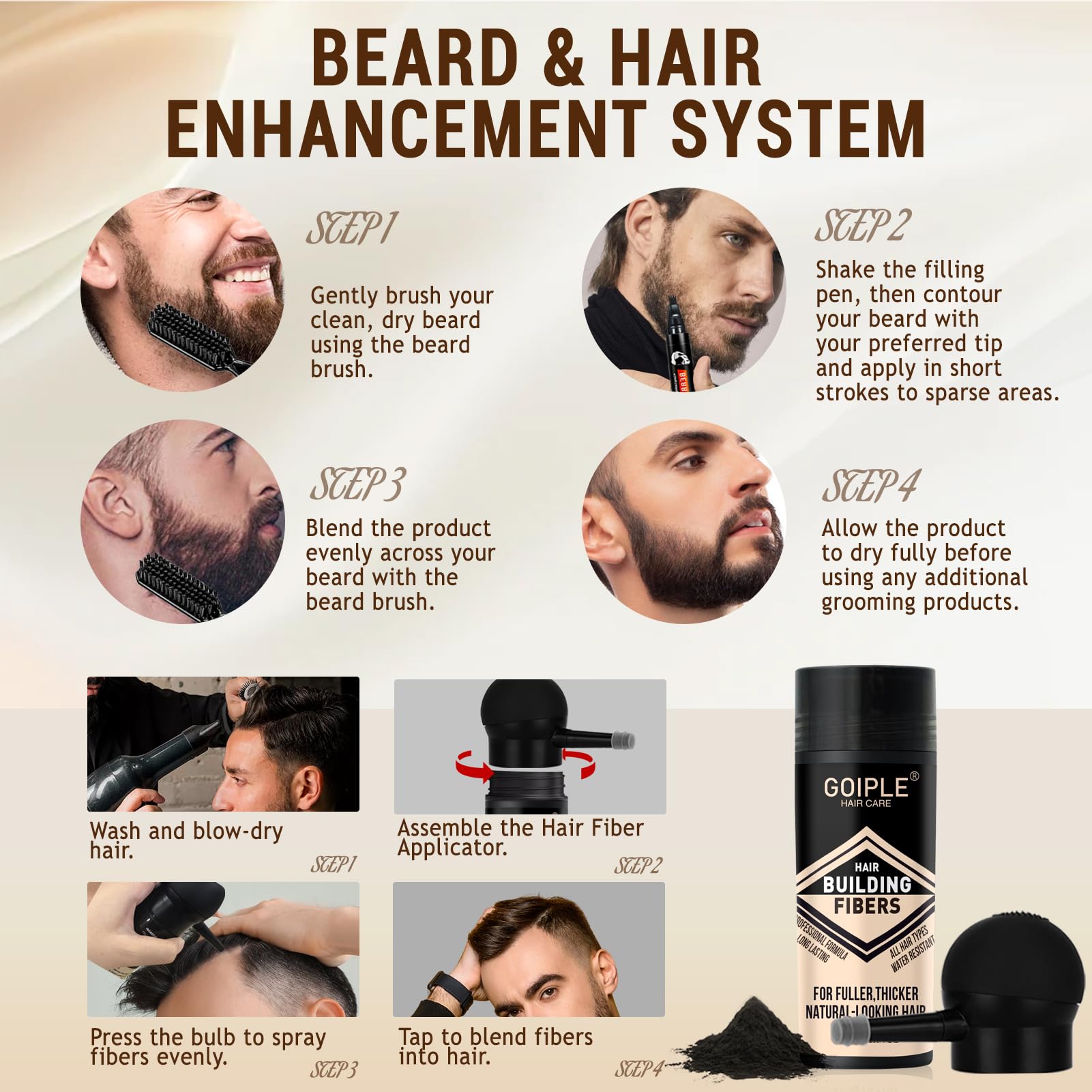 WOZUTUNT dense-volume-natural-look creates thicker-looking facial hair