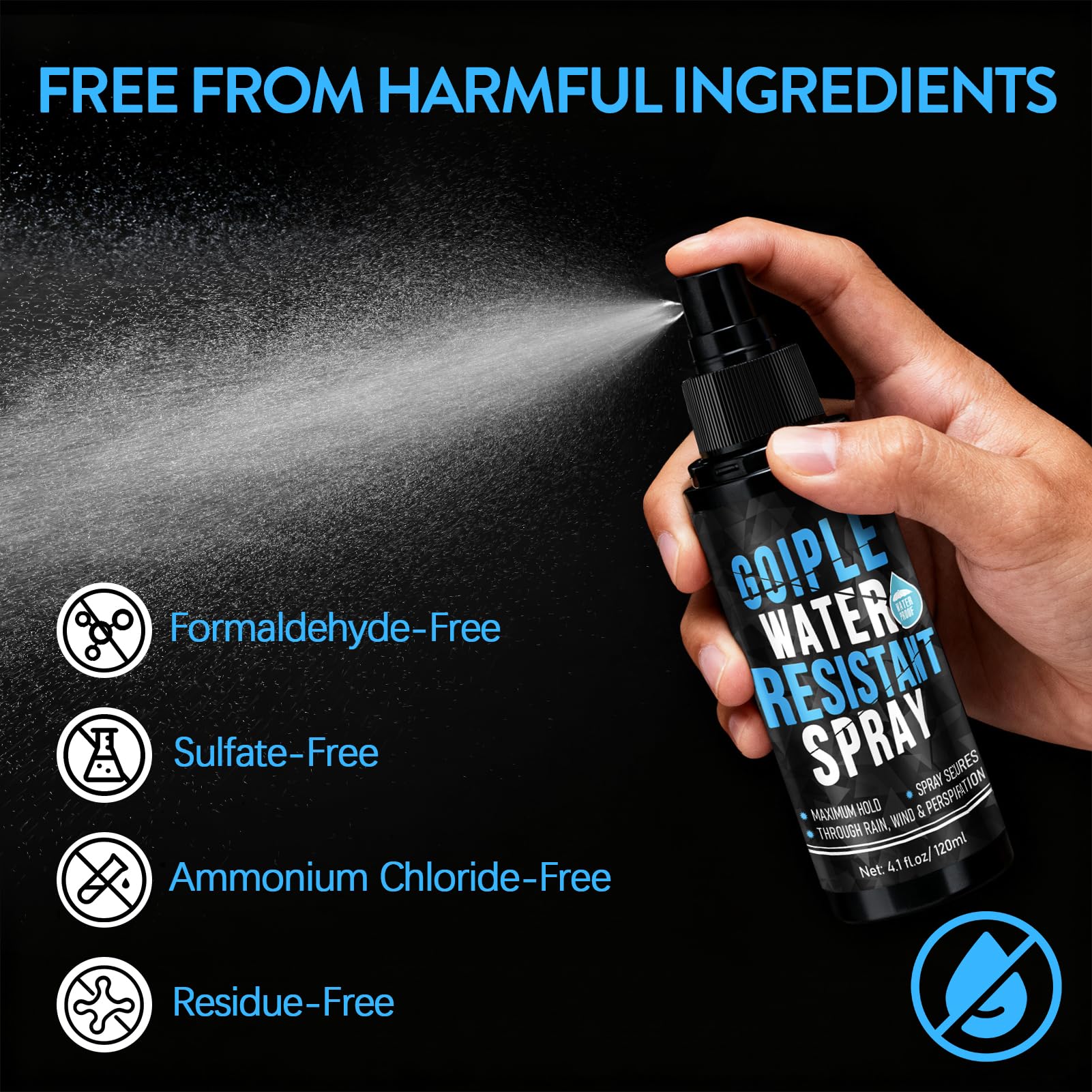 WOZUTUNT water-resistant formula keeps looks intact in rain and humidity.