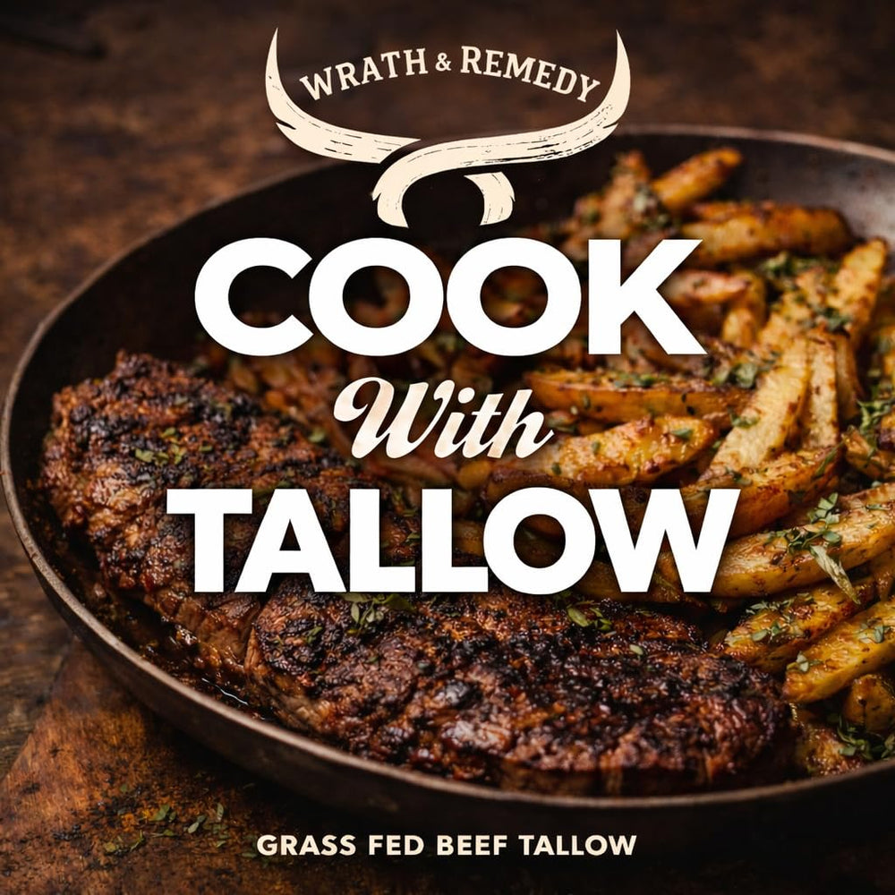 Wrath & Remedy beef tallow label detail emphasizing no additives