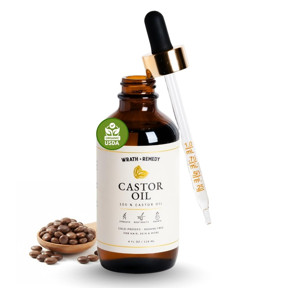 Wrath & Remedy amber glass bottle with dropper protects formula.