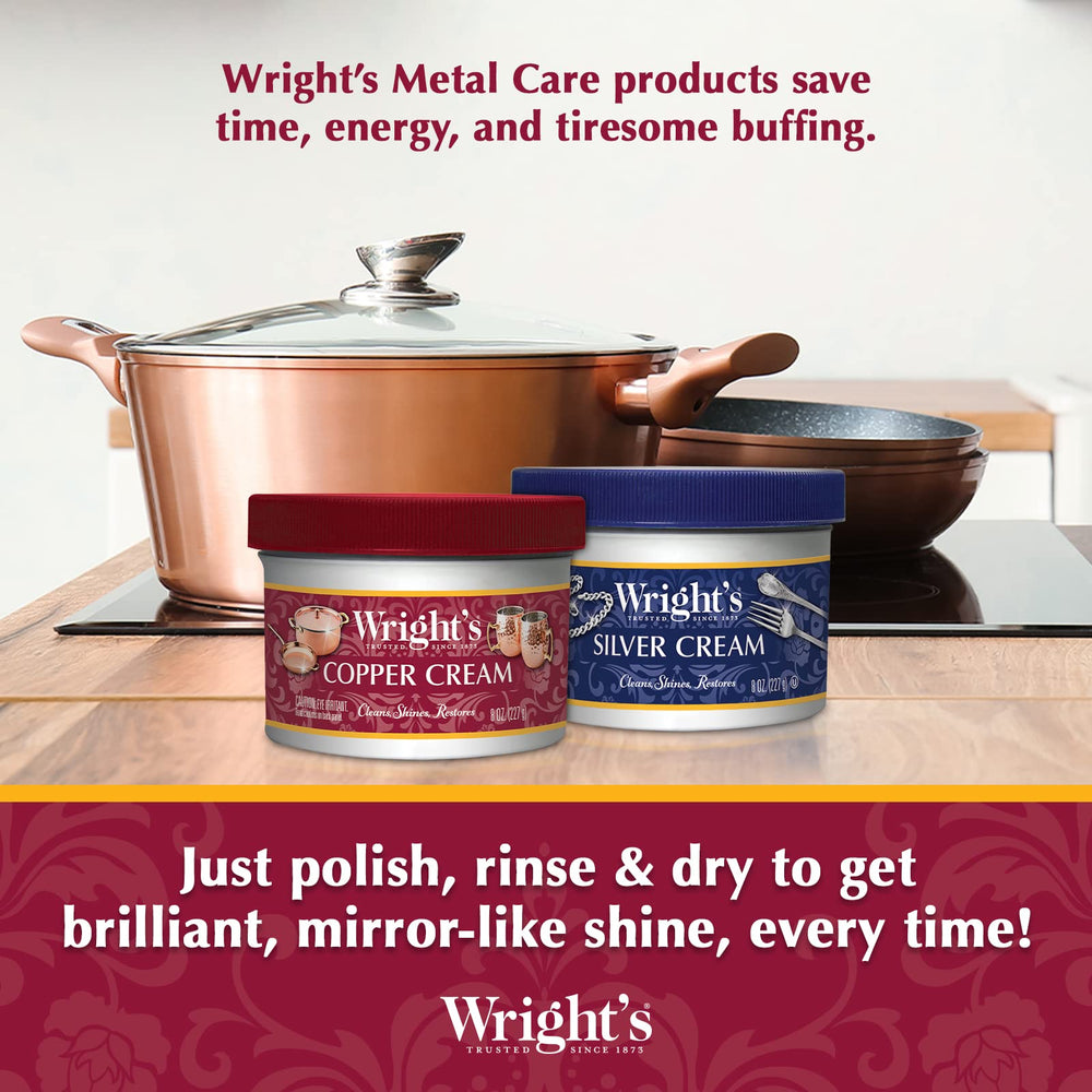 Includes a polishing cloth with Wright's by Weiman for quick finishing.