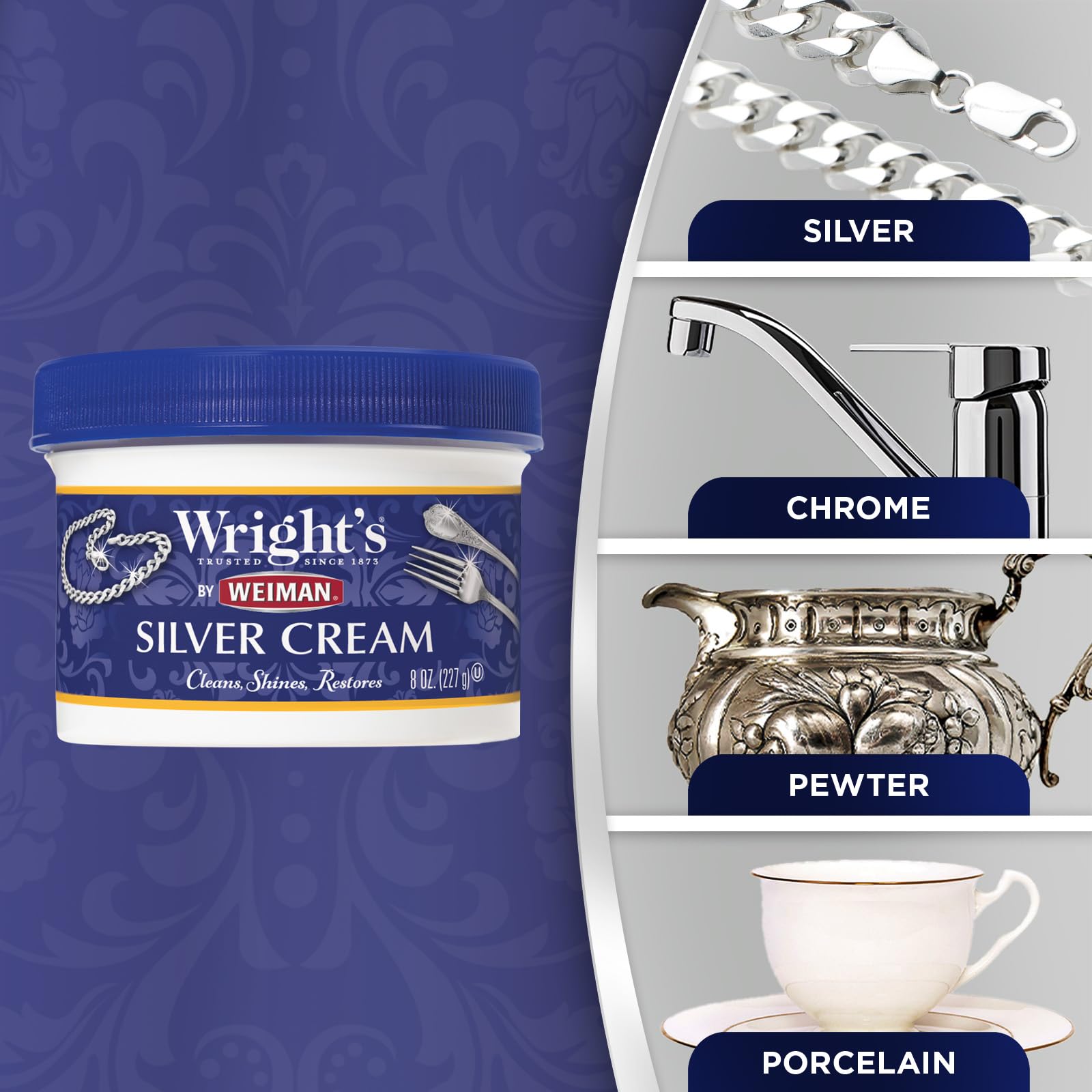 Wright's Weiman polishing cloth used to buff silver to a high shine.