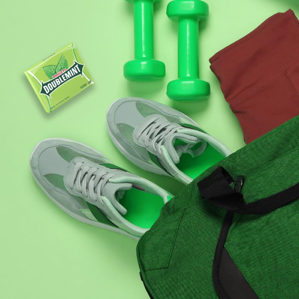 Wrigley's Doublemint packaging design reinforces recognizable branding.