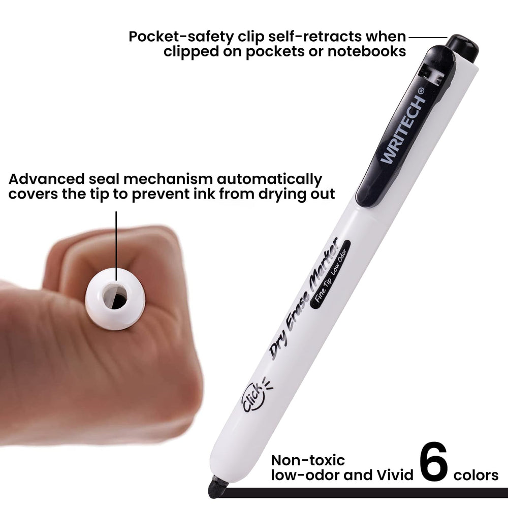 WriteCh 2mm bullet-tip marker enables precise writing and drawing.