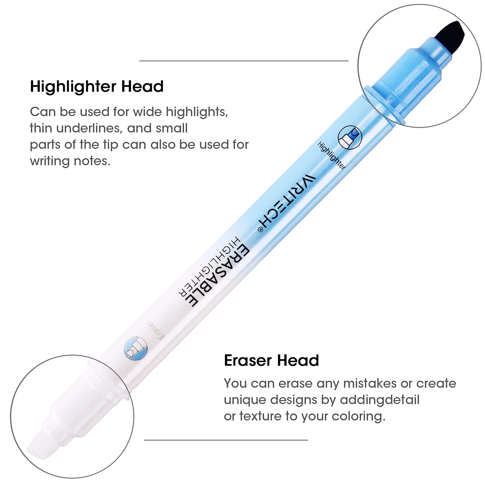 WRITECH clear ink tip on opposite end for quick corrections
