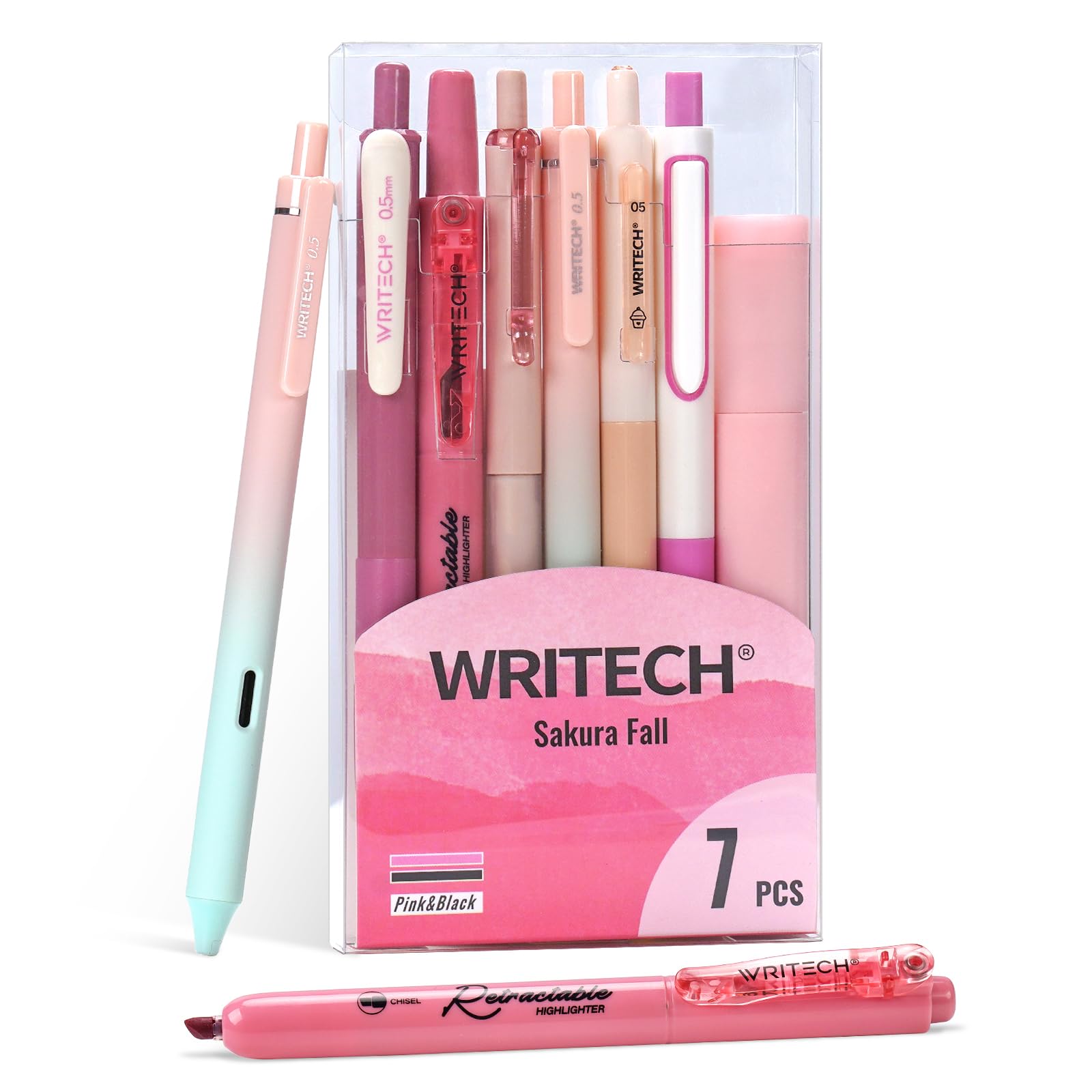 WRITECH pastel gel pens on notebook for smooth journaling and planning
